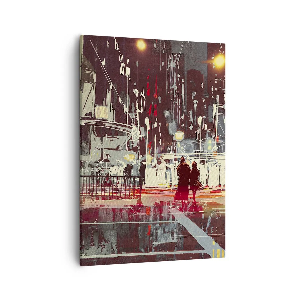 Schilderen op canvas - Een grote stadsoversteek - 50x70 cm