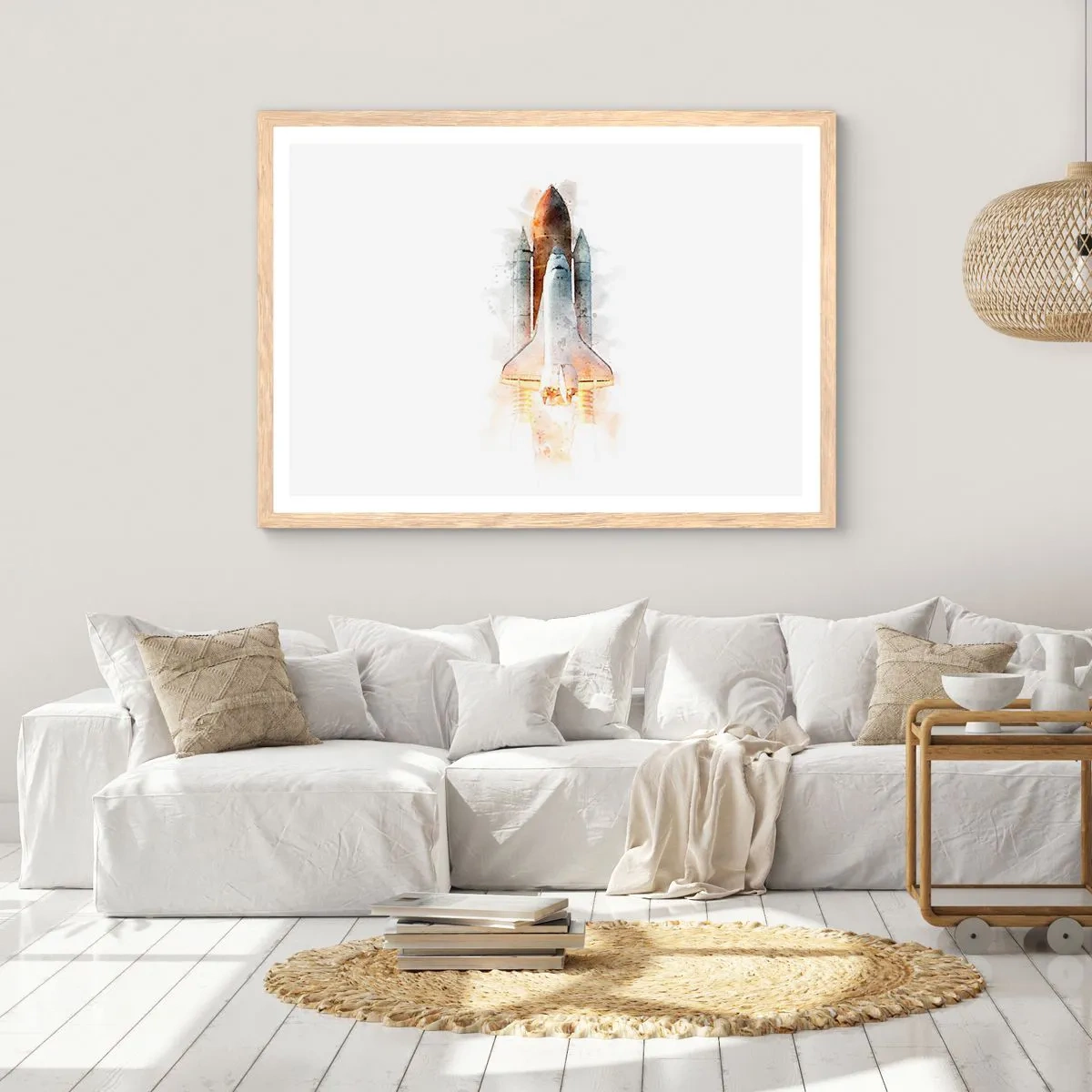 Een poster in een licht eiken lijst - Ontdekkingsreizigers, aan de slag - 40x30 cm