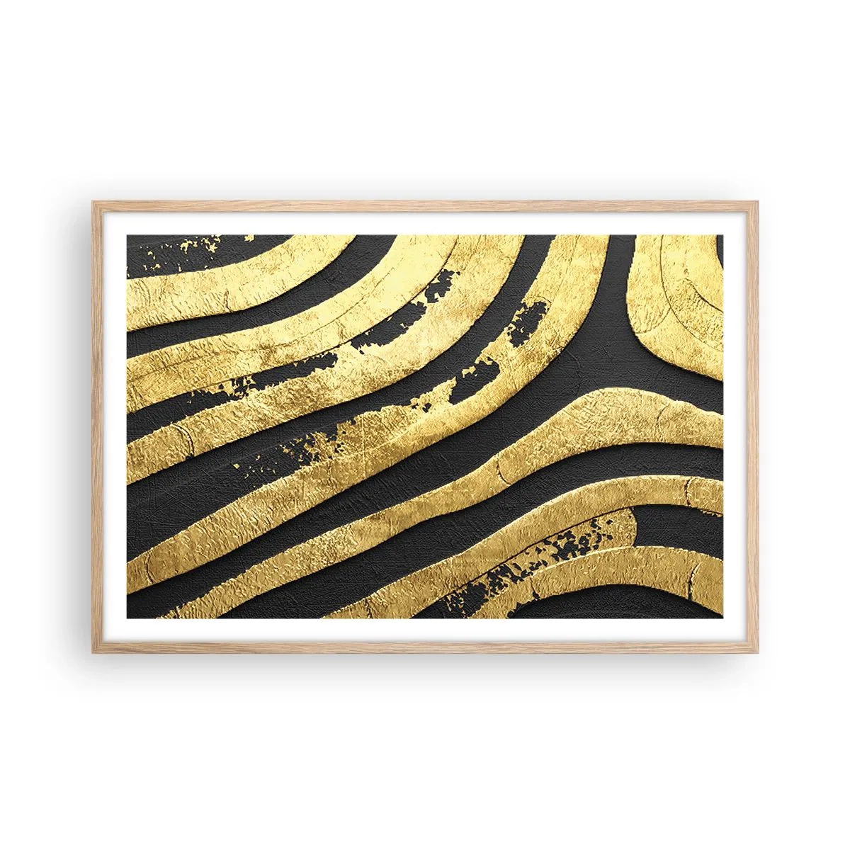 Een poster in een licht eiken lijst - Alles vloeit - 91x61 cm