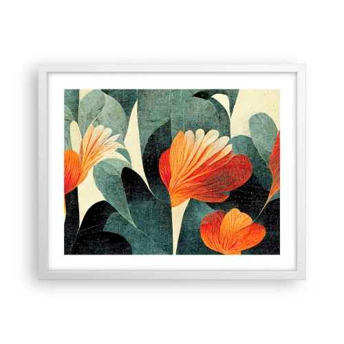 Poster in een witte lijst - De hitte van de tropen en de koelte van het groen - 50x40 cm