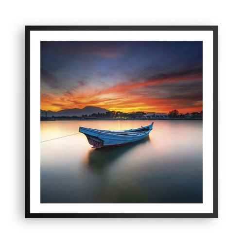 Poster in een zwarte lijst - Een goede nacht komt eraan - 60x60 cm