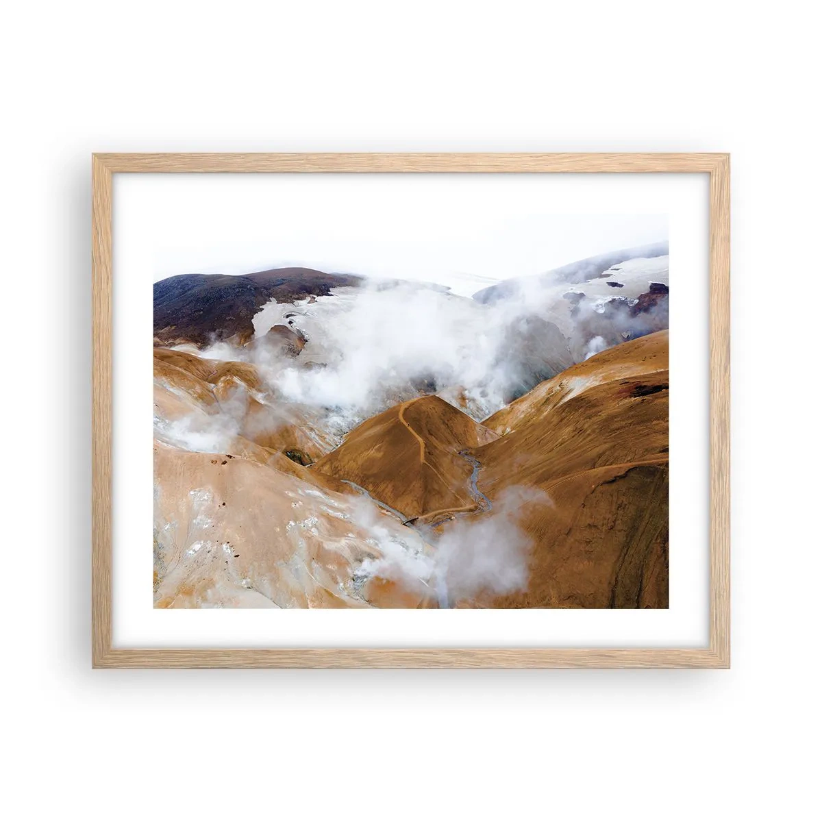 Een poster in een licht eiken lijst - De rauwe schoonheid van IJsland - 50x40 cm