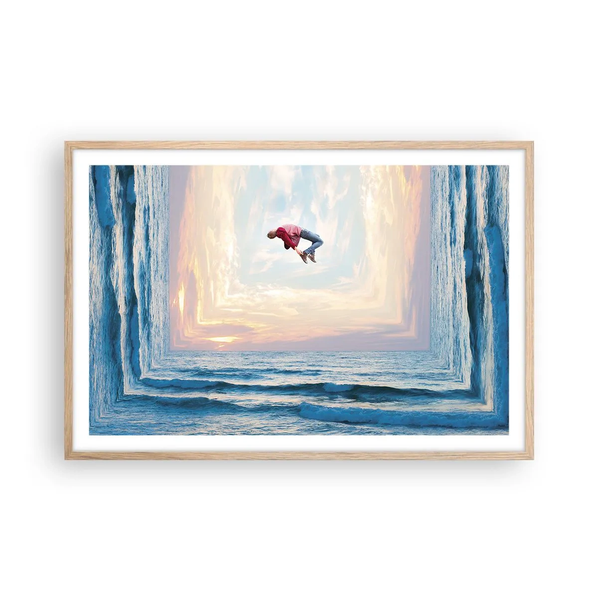 Een poster in een licht eiken lijst - Naar een andere dimensie - 91x61 cm