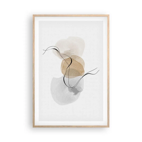 Een poster in een licht eiken lijst - Lucht kralen - 61x91 cm
