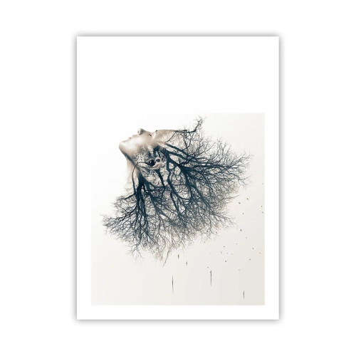 Poster - Luisteren naar het gefluister van bomen - 50x70 cm