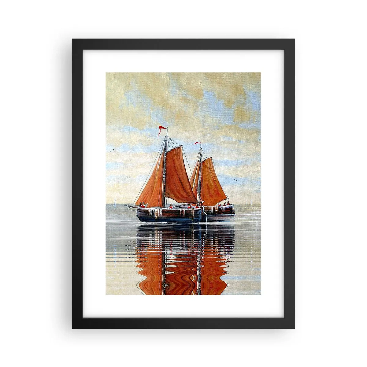 Poster in een zwarte lijst - Hé, zeil, matroos... - 30x40 cm