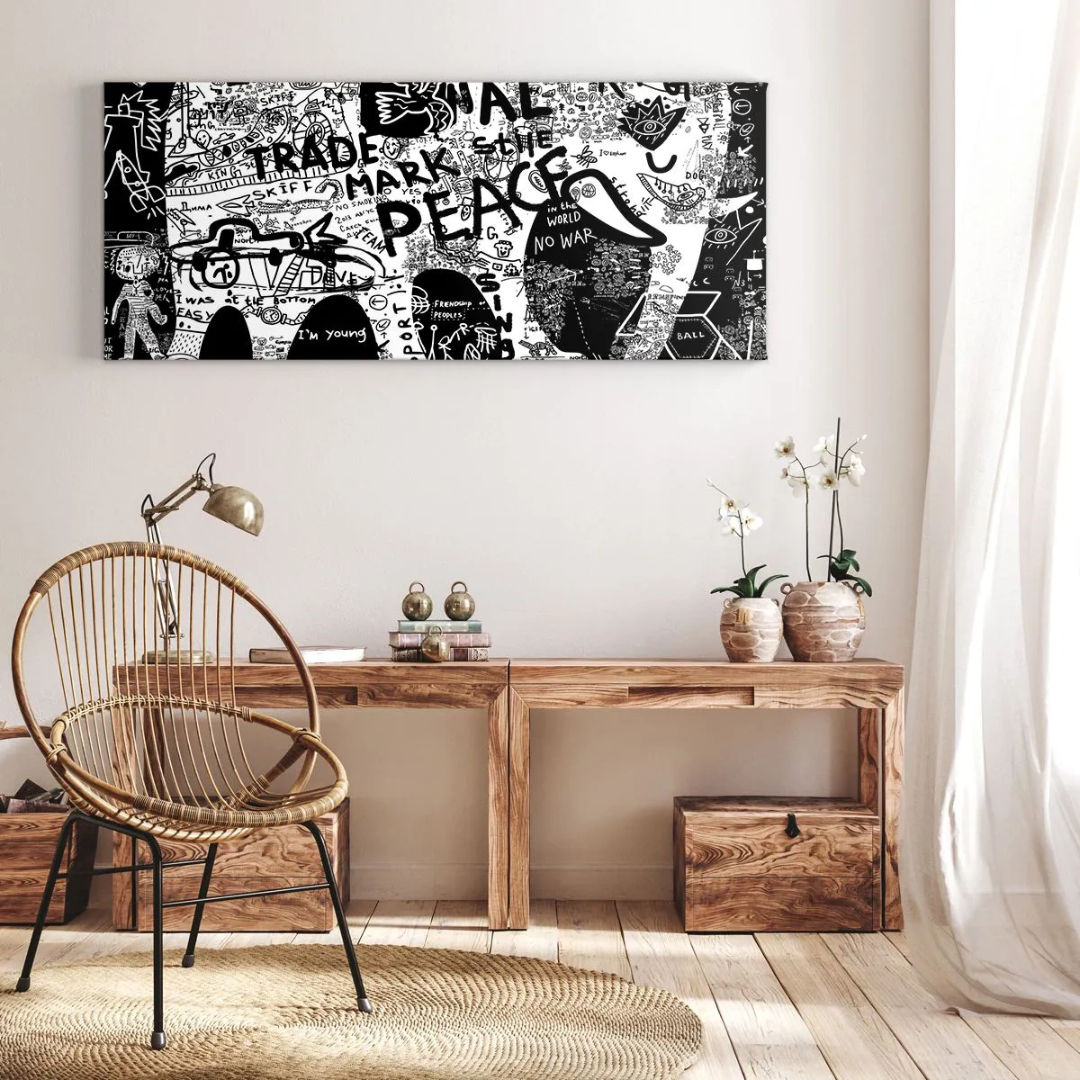 Schilderen op canvas - Rijke straatwereld - 100x40 cm