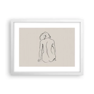Poster in een witte lijst - Naakt meisje - 40x30 cm