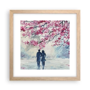 Een poster in een licht eiken lijst - Een romantische wandeling - 30x30 cm