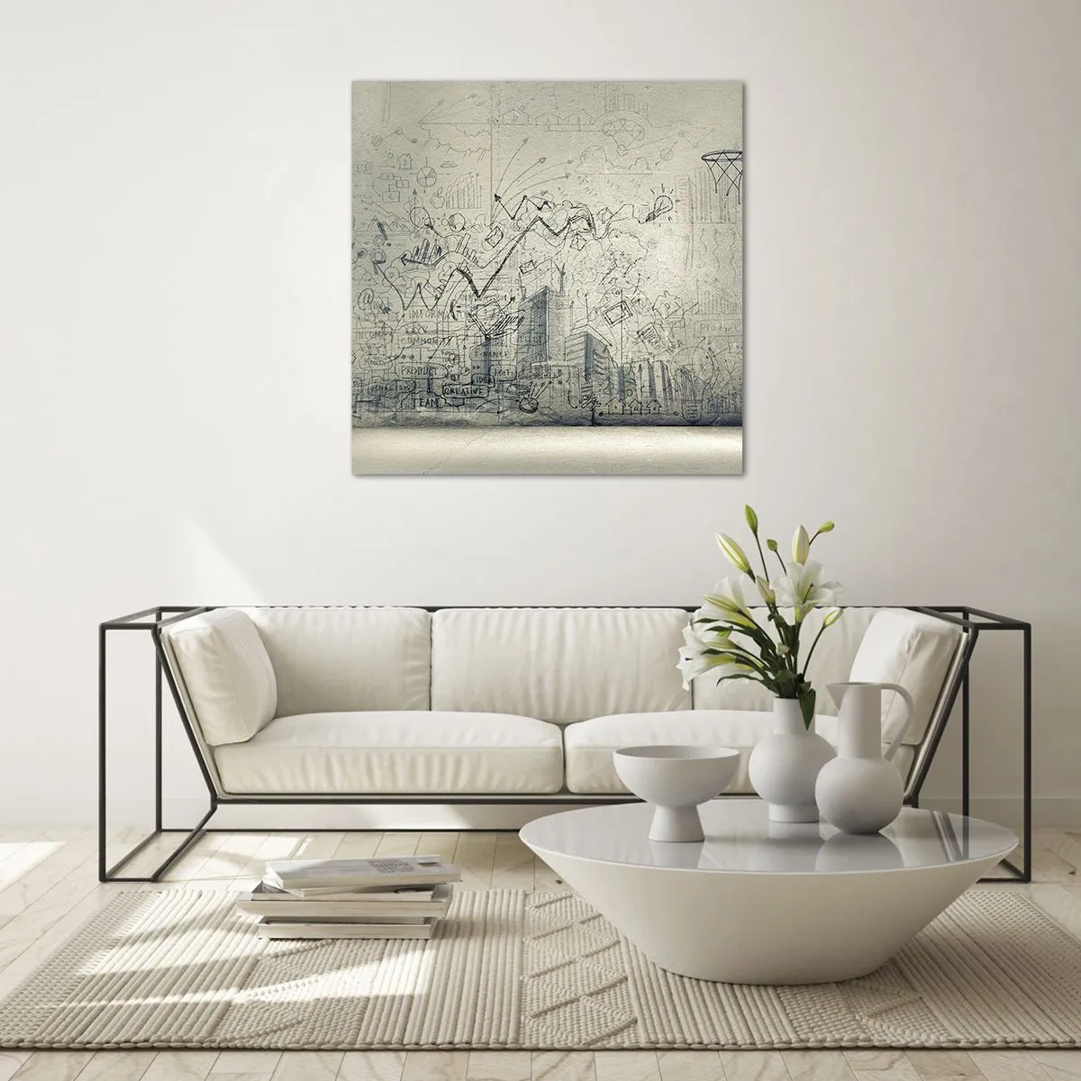 Schilderen op glas - Mijn geweldige stadsleven - 60x60 cm