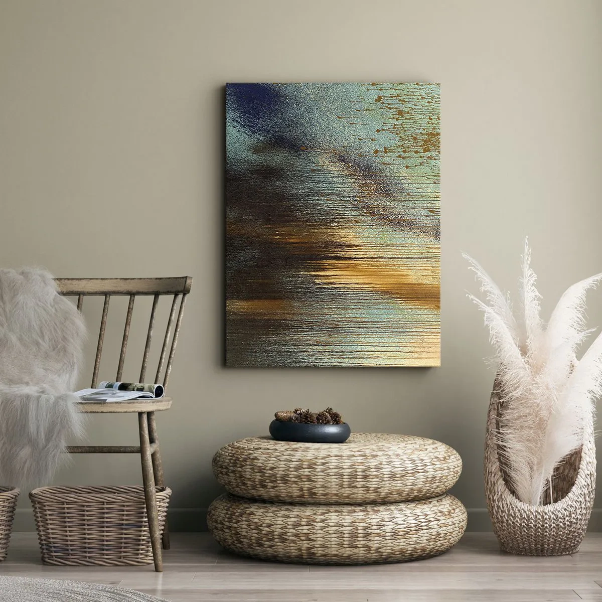 Schilderen op canvas - Een niet toevallig kleurrijke compositie - 70x100 cm