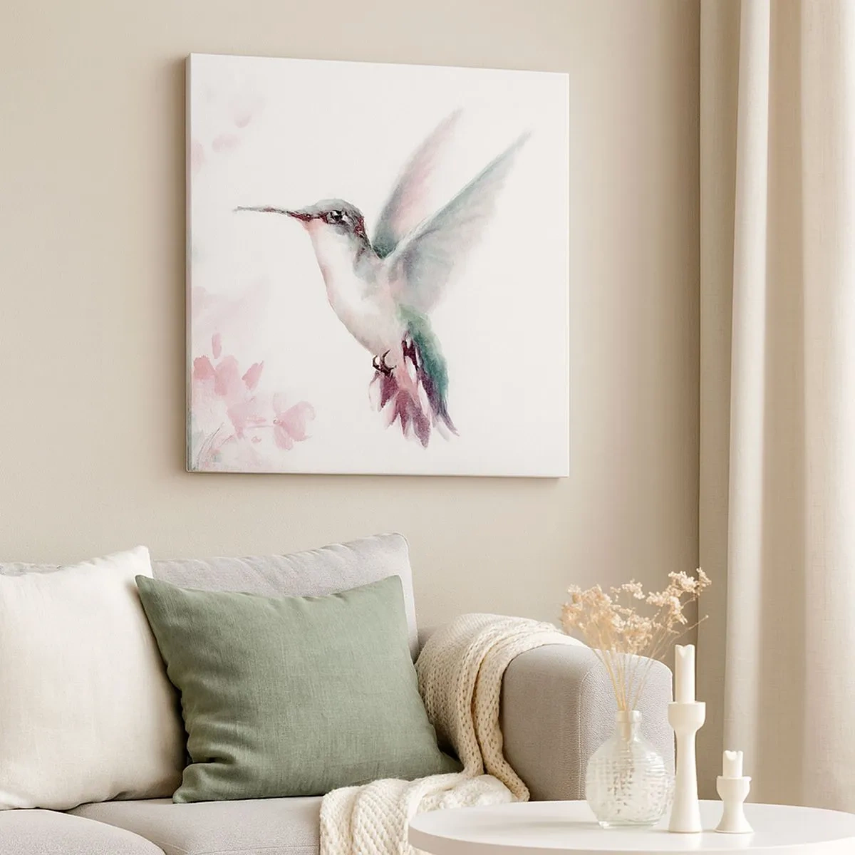 Schilderen op canvas - Vastgehouden tijdens fladderen - 30x30 cm