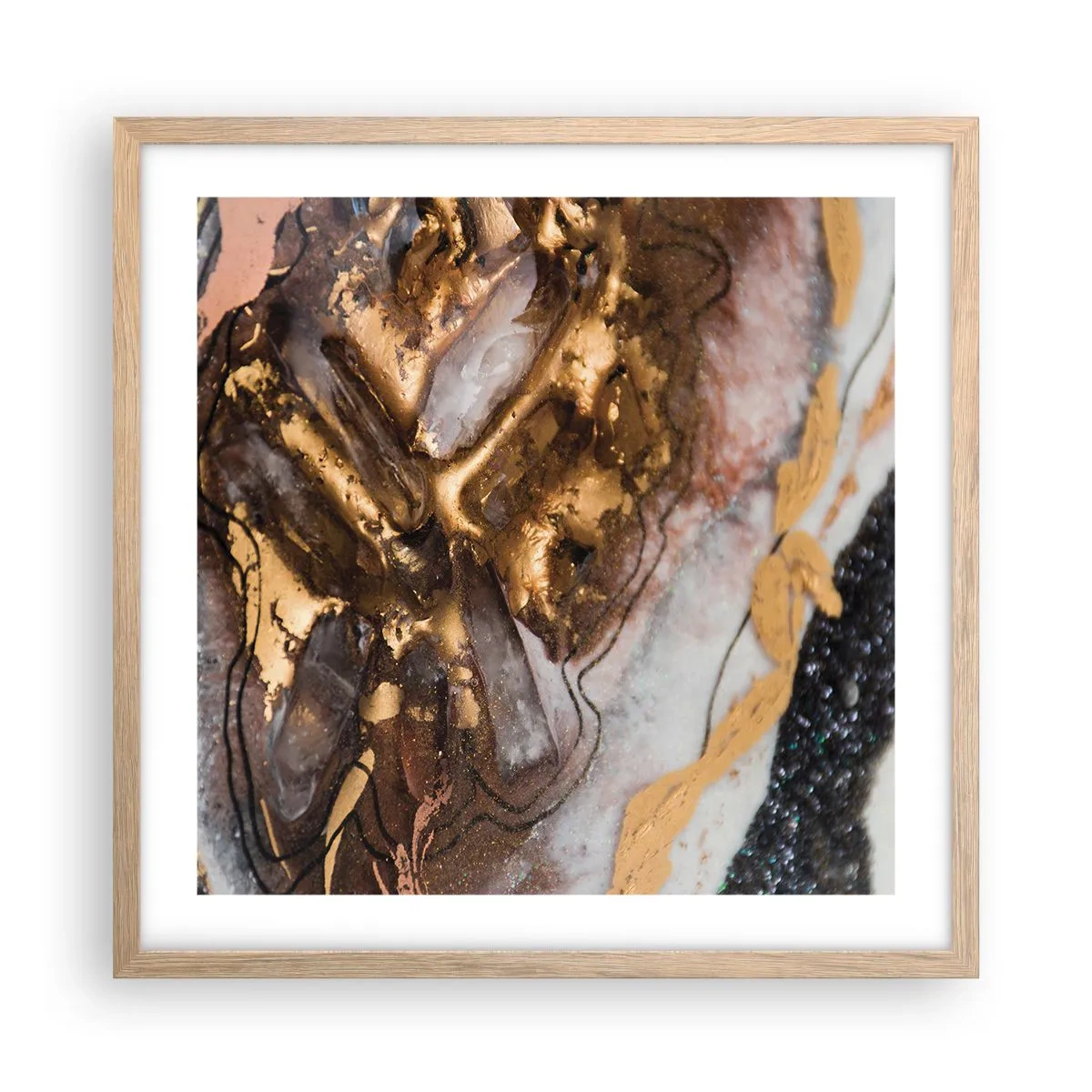 Een poster in een licht eiken lijst - Het element aarde - 50x50 cm