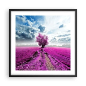 Poster in een zwarte lijst - Heide - heilige plek - 50x50 cm