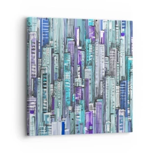 Schilderen op canvas - Blauwachtig van de hemel - 30x30 cm
