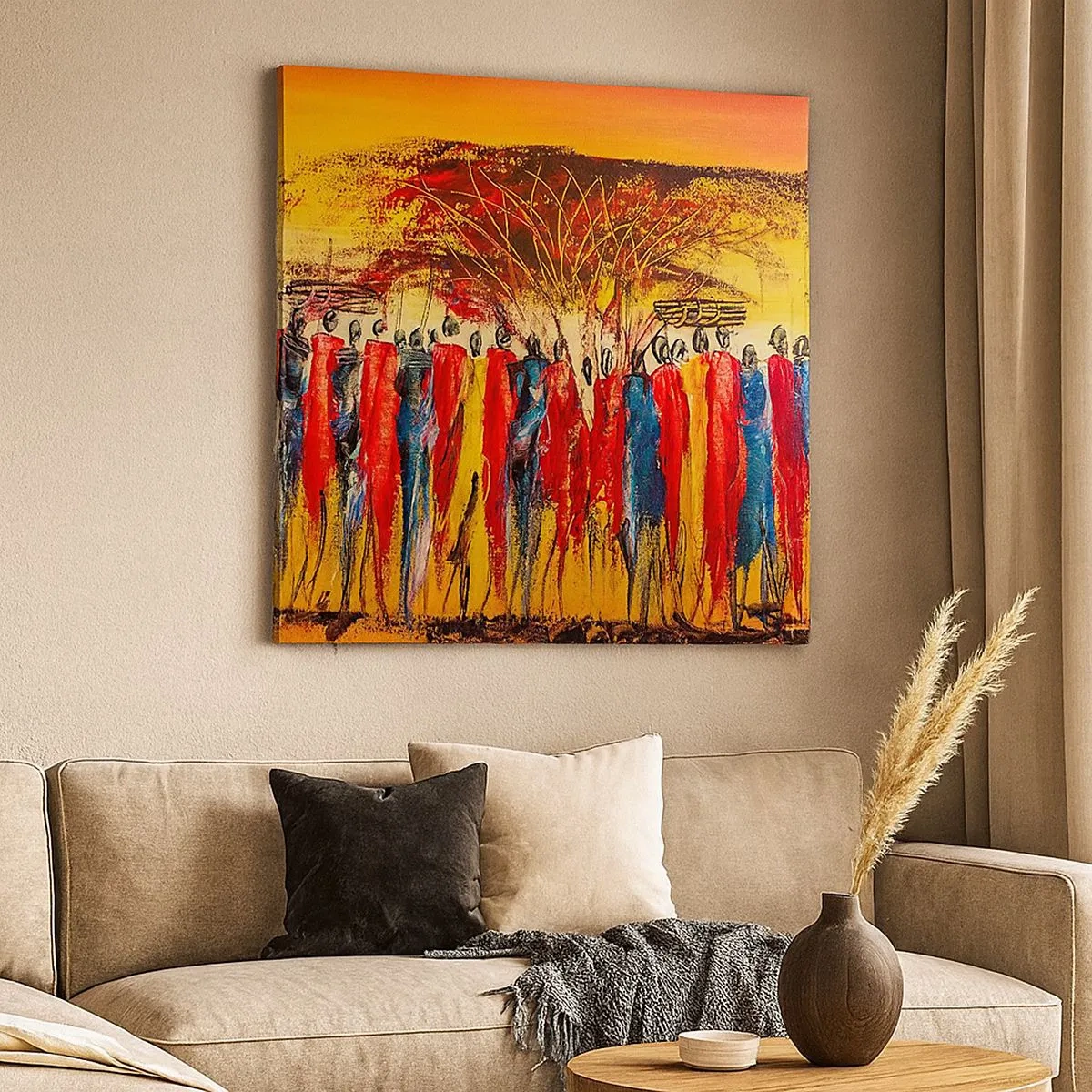 Schilderen op canvas - Daar, daar, daar gaan ze - 30x30 cm