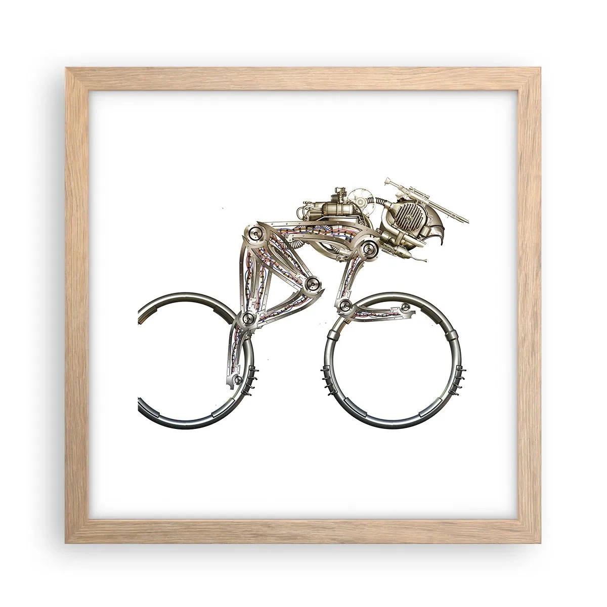 Een poster in een licht eiken lijst - Een prachtige machine - 30x30 cm