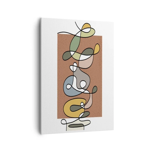 Schilderen op canvas - Abstractie die het glimlachen waard is - 50x70 cm