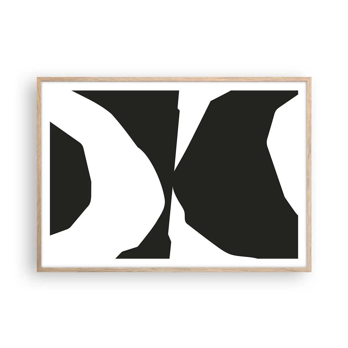 Een poster in een licht eiken lijst - Positief – negatief - 100x70 cm