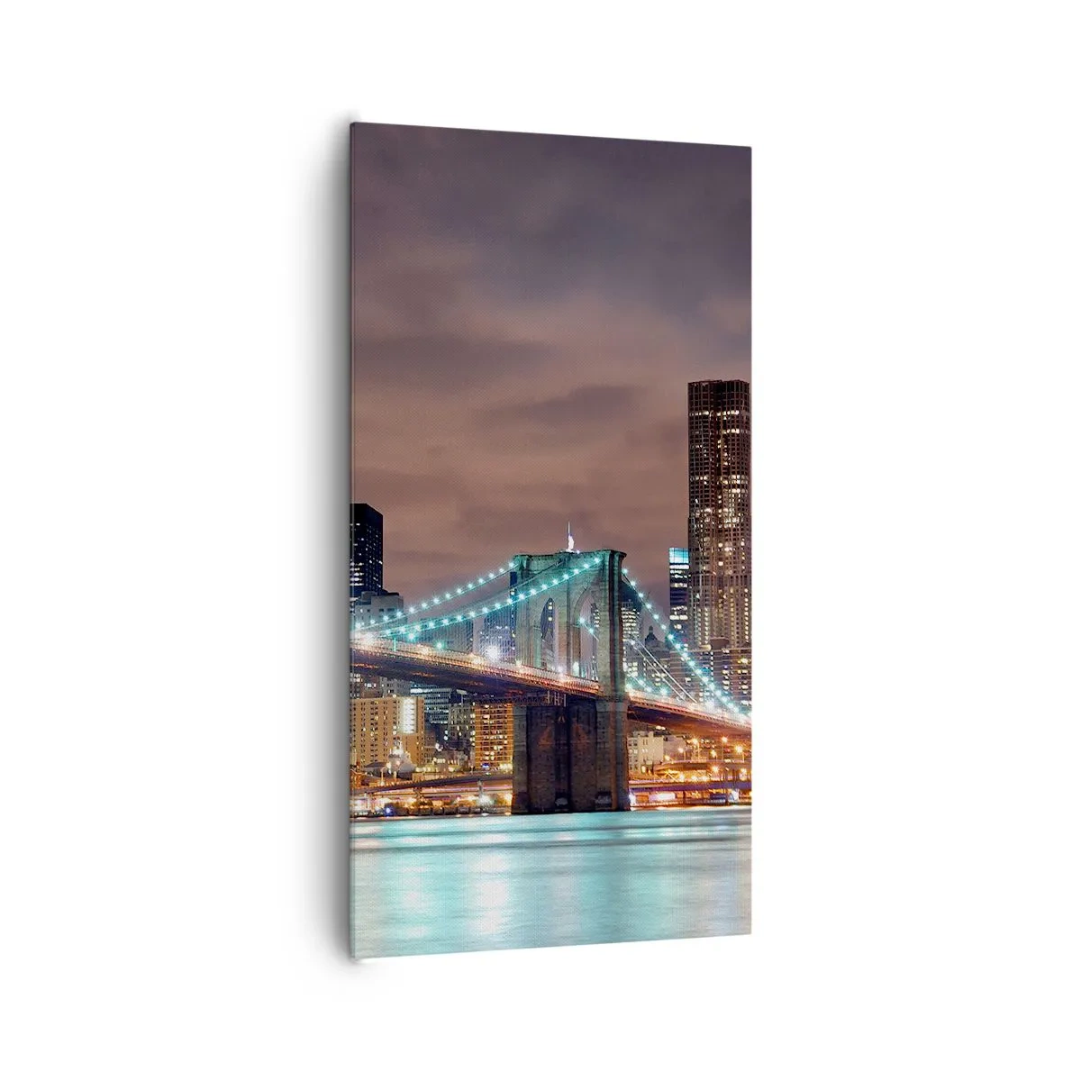 Schilderen op canvas - Lichten van een grote stad  - 65x120 cm