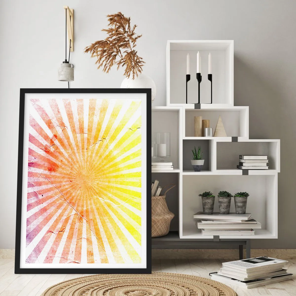 Poster in een zwarte lijst - Zonsopgangen en zonsondergangen - 61x91 cm