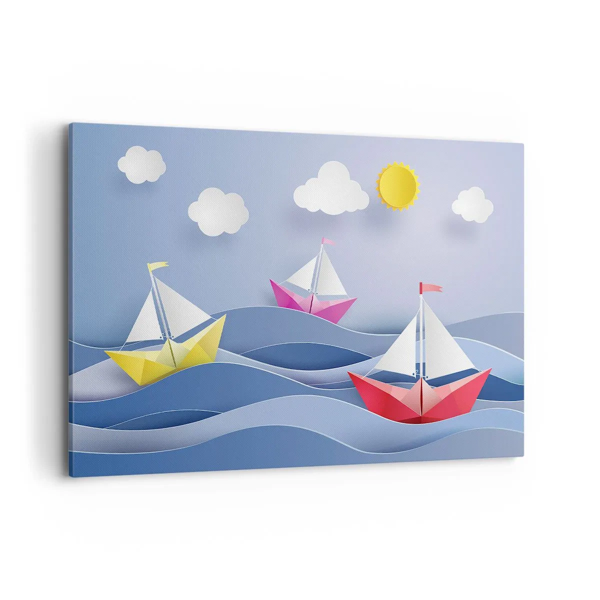 Schilderen op canvas - Ah, wat is het heerlijk om in de golven te schommelen - 120x80 cm