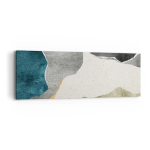 Schilderen op canvas - Mozaïekcompositie met gouddraad - 90x30 cm