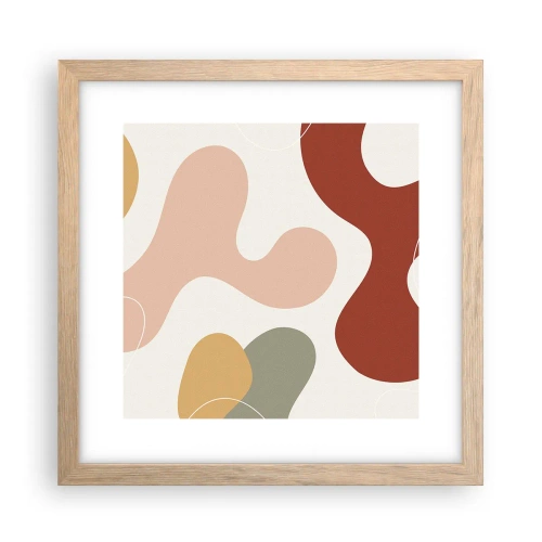 Een poster in een licht eiken lijst - Kronkels of krullen? - 30x30 cm