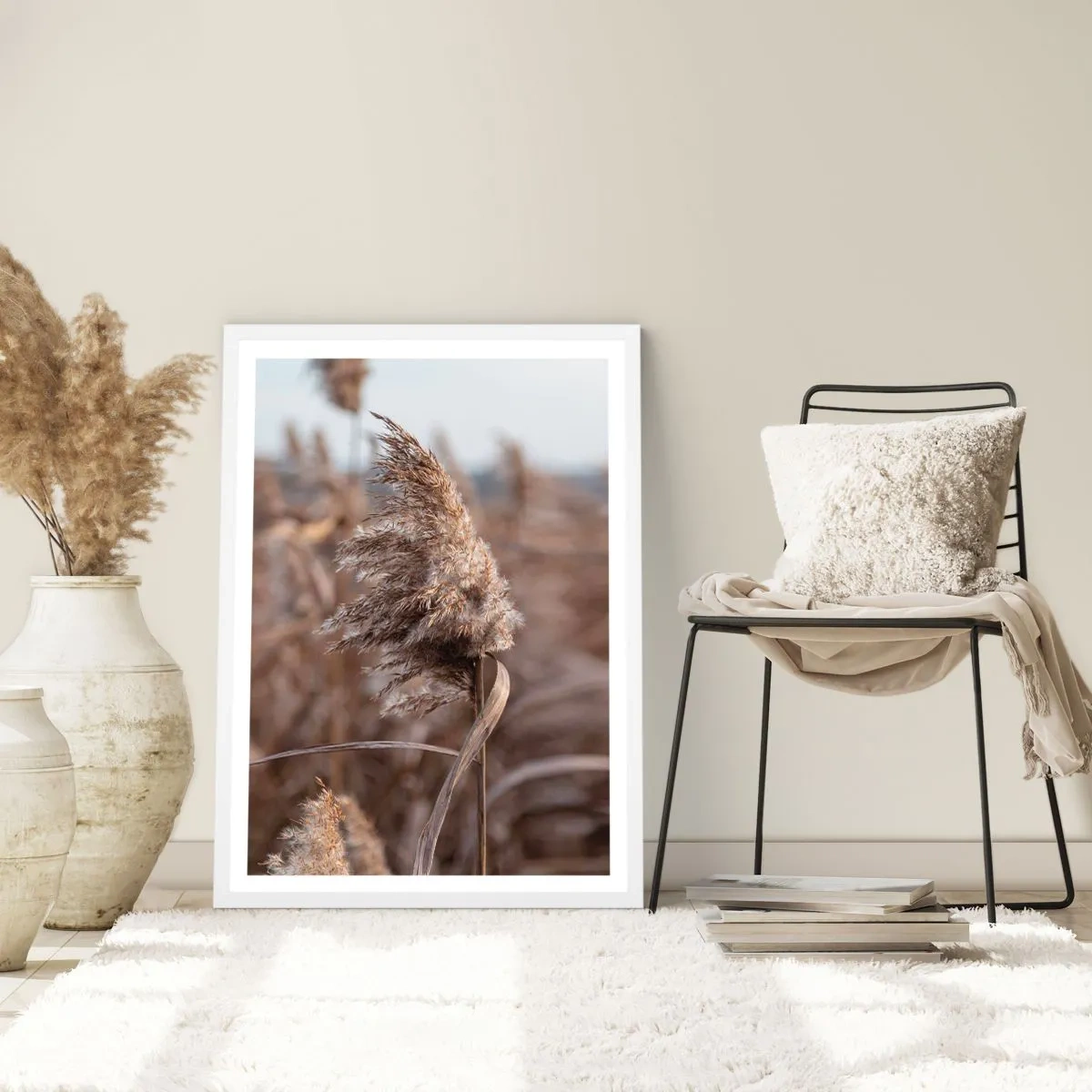 Poster in een witte lijst - Tijd om met de wind mee te gaan - 70x100 cm