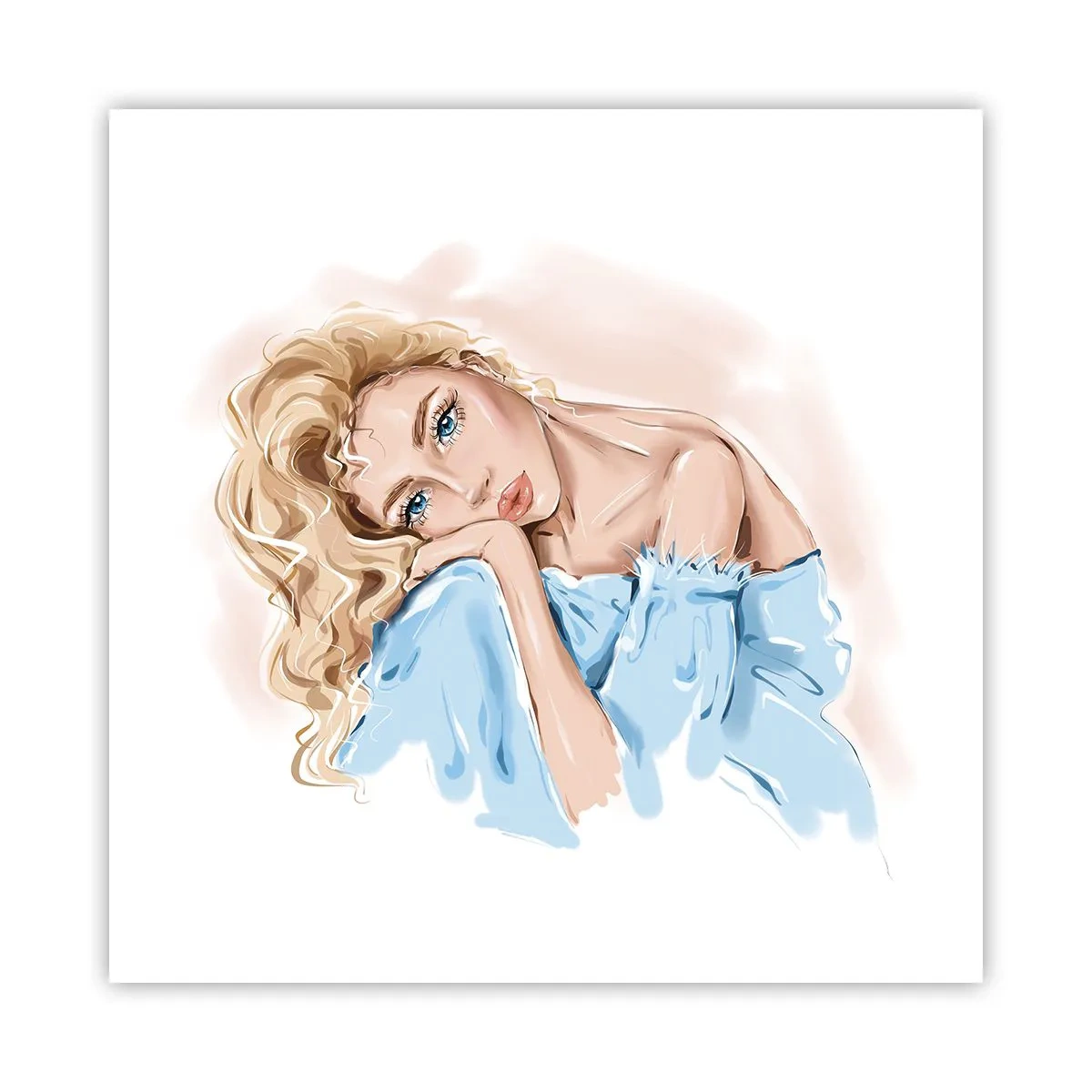 Poster - Dromerig in het blauw - 50x50 cm