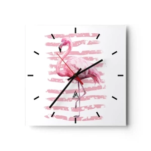 Wandklok - Klok - Met waardigheid, hoewel in het roze - 30x30 cm