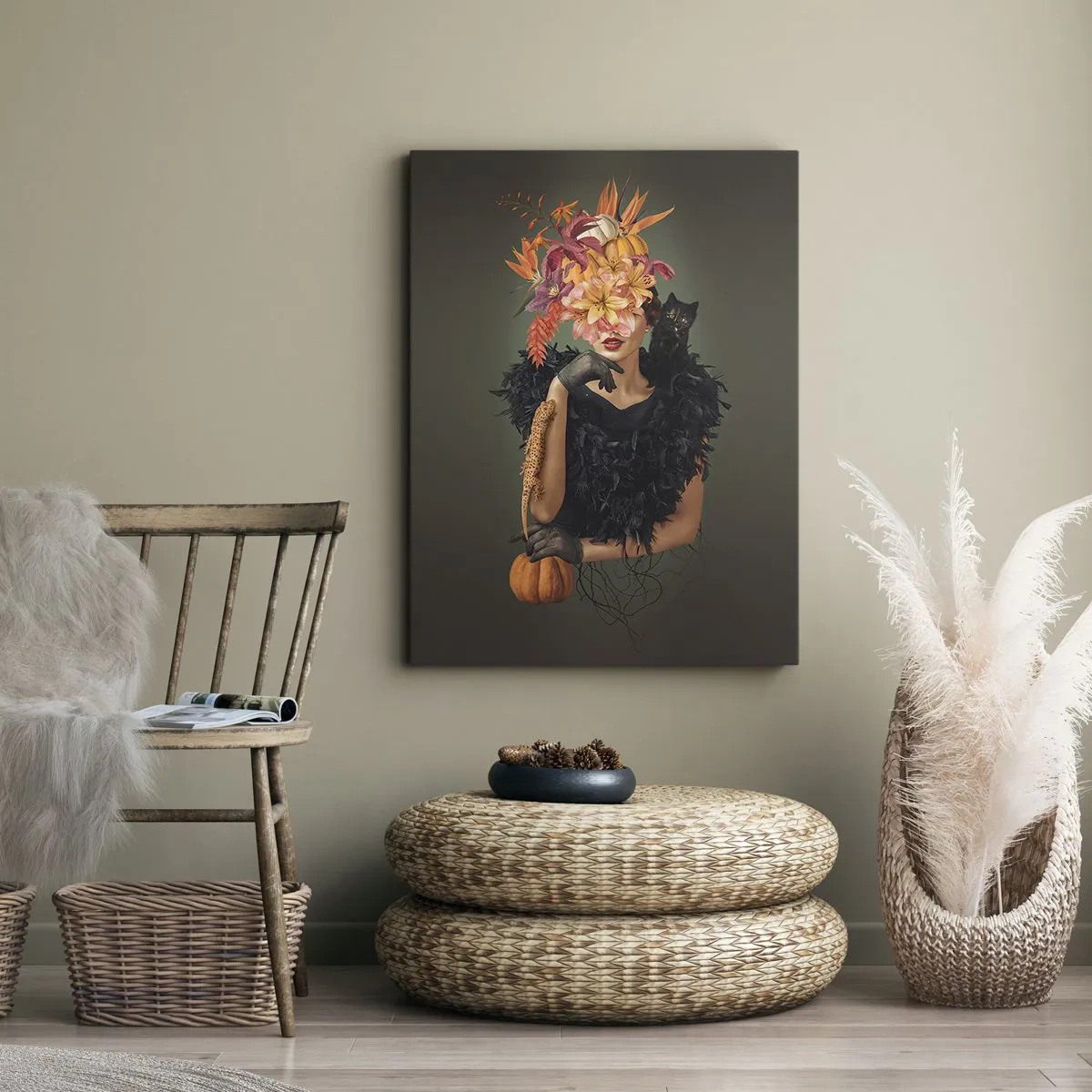 Schilderen op canvas - De spreuk van een heks - 55x100 cm