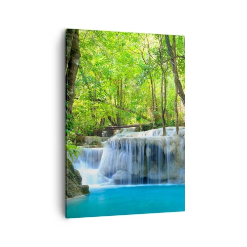 Schilderen op canvas - Verdrinken in turkoois en groen - 50x70 cm