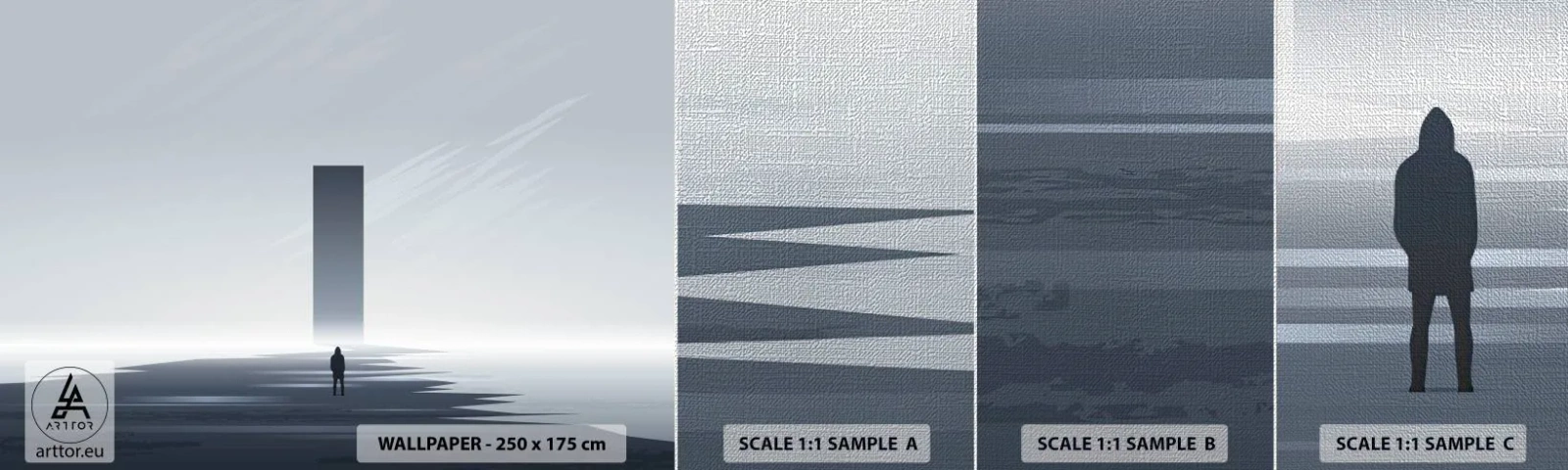 Fotobehang Monster Premium Canvas - Kans of bedreiging? - Minimalisme, Modern, Eenzaamheid - 100x30 cm