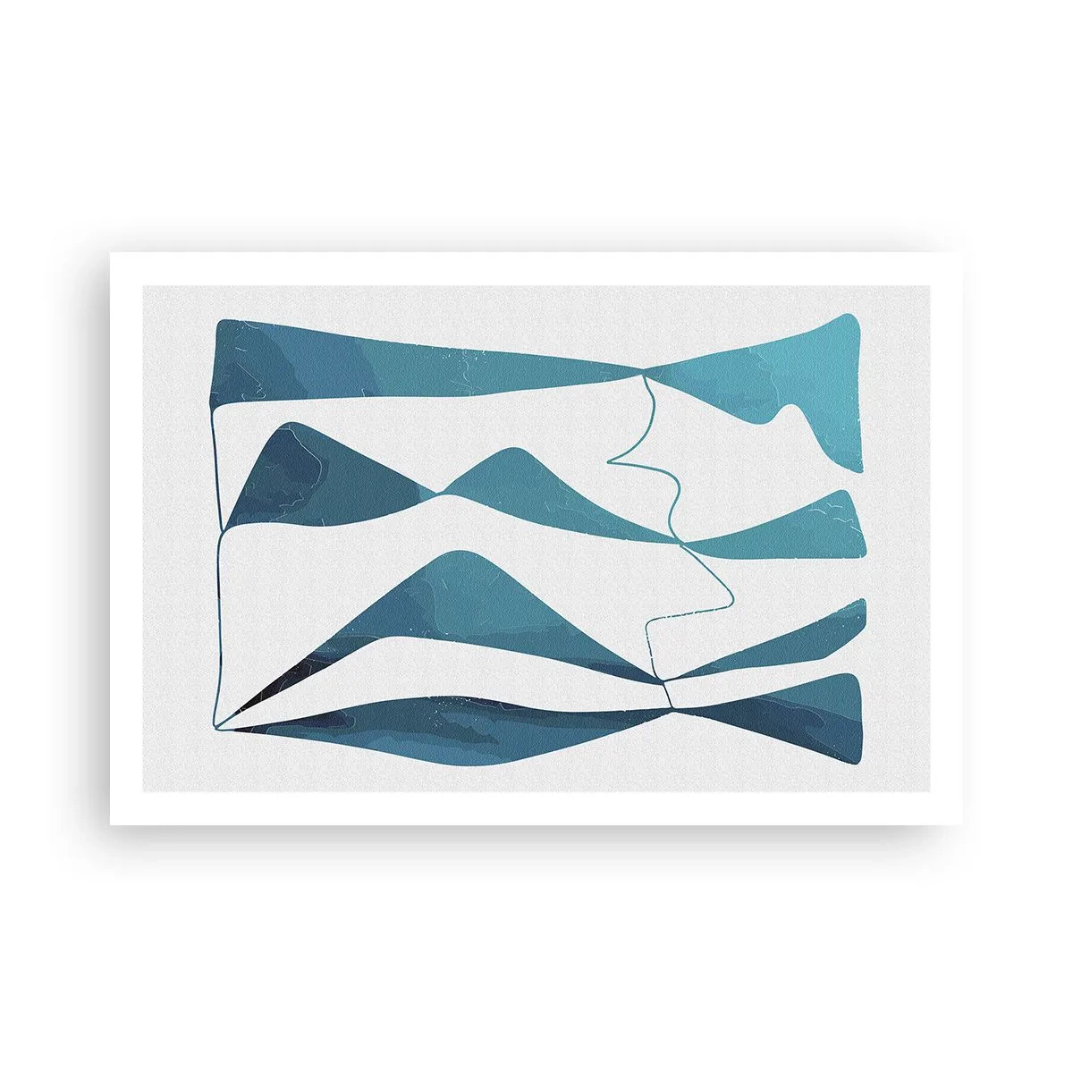 Poster - Abstractie: turquoise verbinding - 91x61 cm