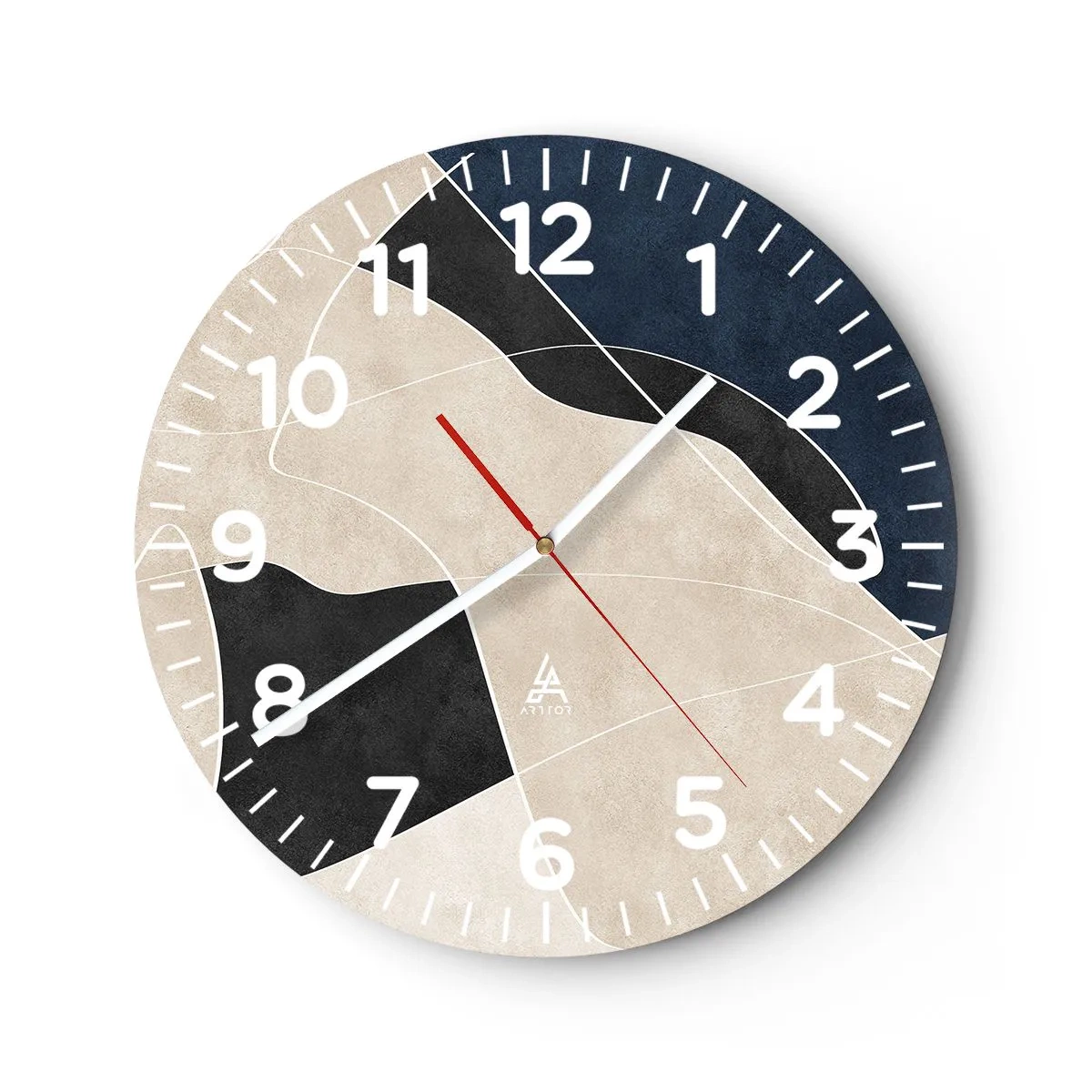 Wandklok - Klok - Abstracte compositie – kleurcontrast - 40x40 cm