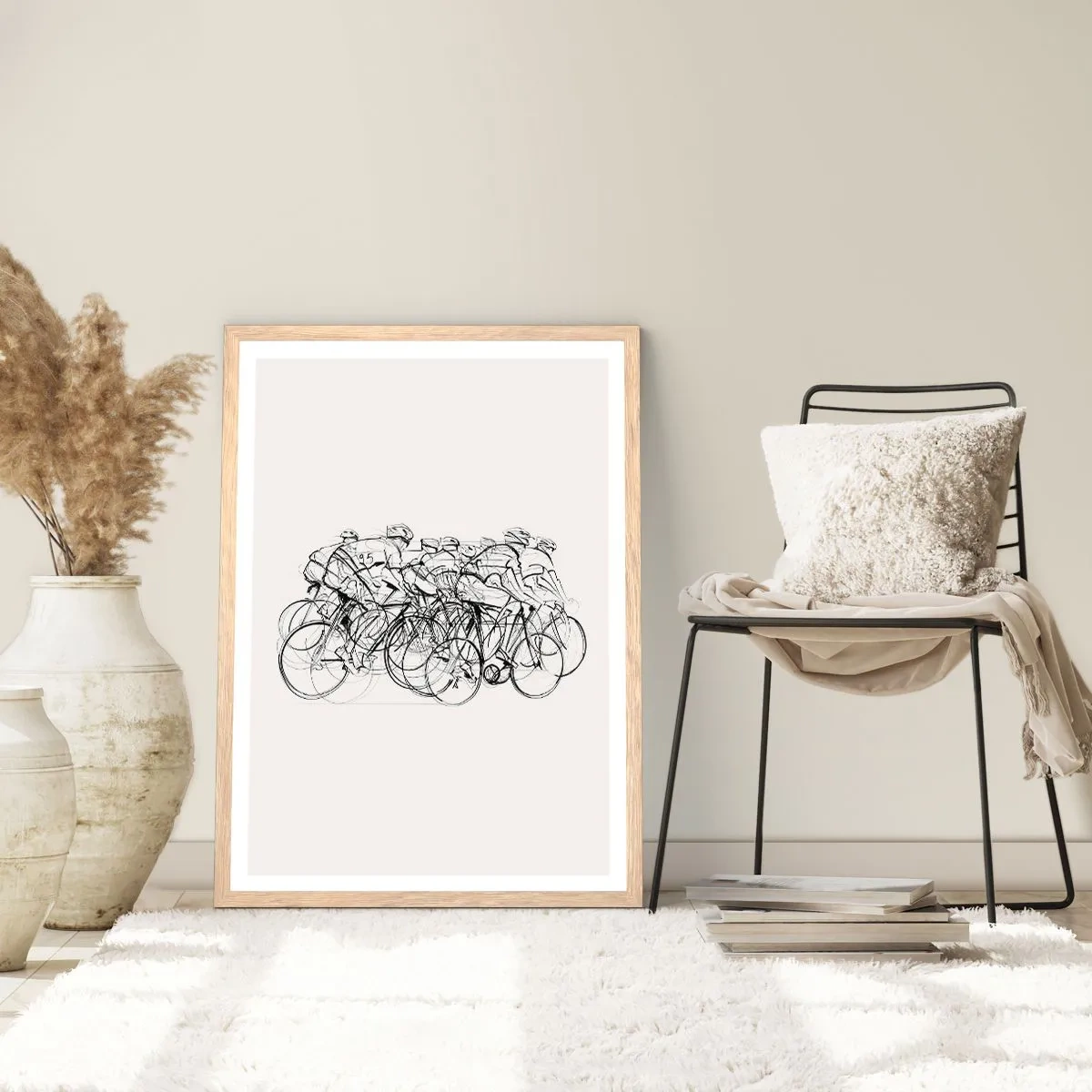 Een poster in een licht eiken lijst - Samen als team - 61x91 cm