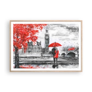 Een poster in een licht eiken lijst - Verliefd op Londen - 100x70 cm
