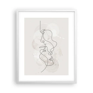 Poster in een witte lijst - Verstrikt in een omhelzing - 40x50 cm
