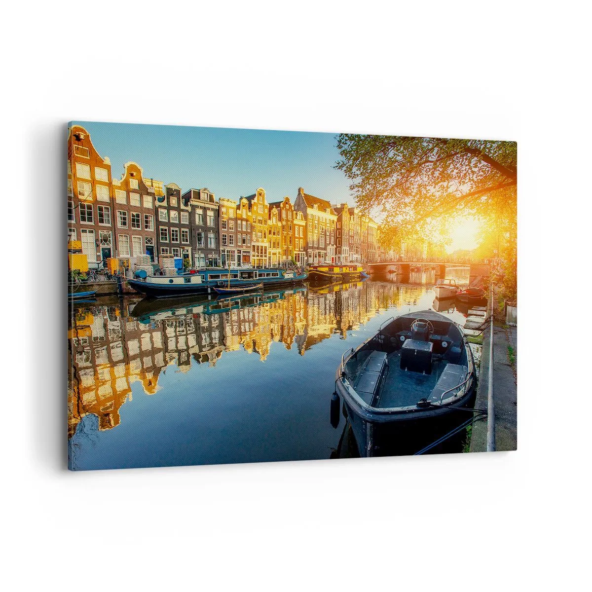 Schilderen op canvas - Ochtend in Amsterdam - 100x70 cm