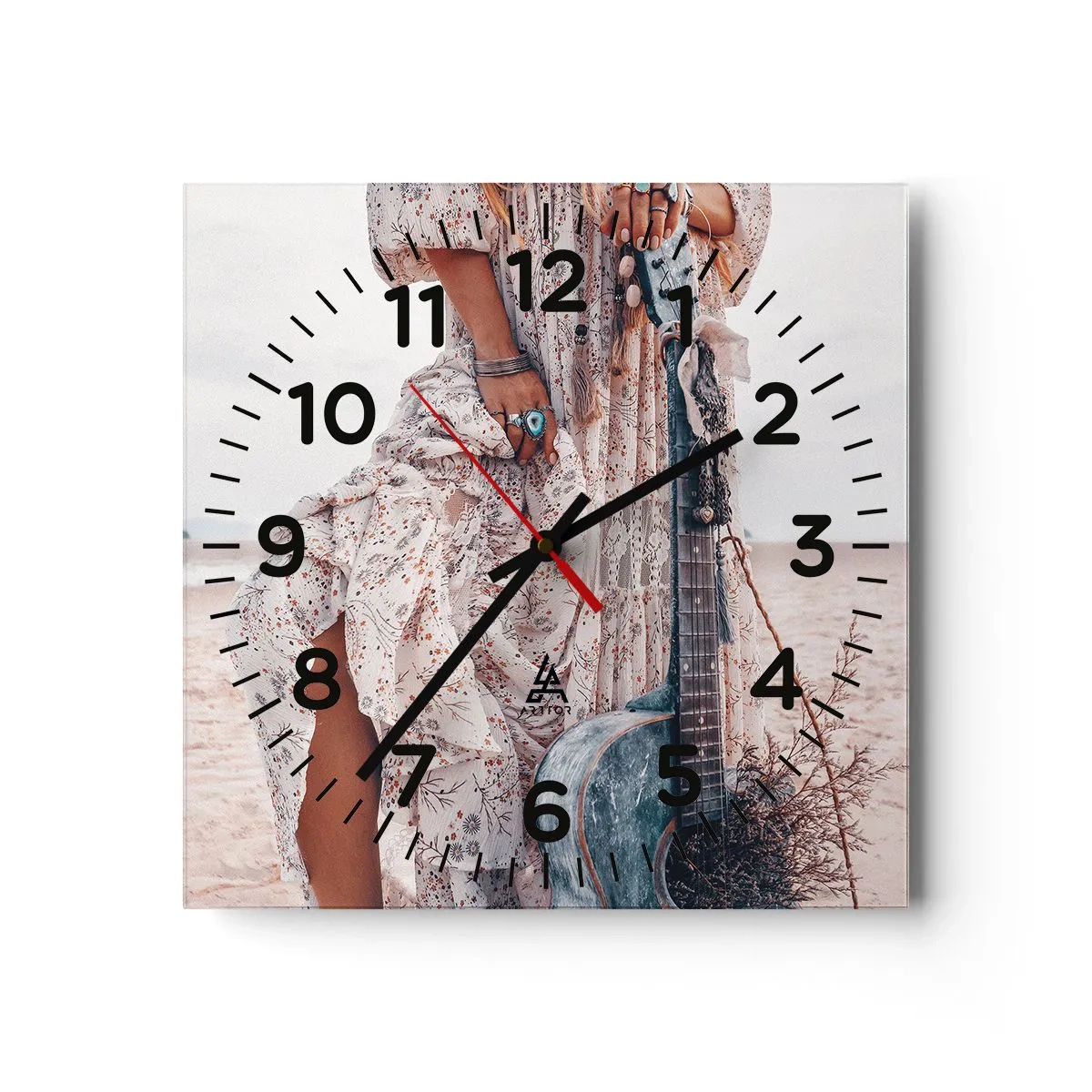 Wandklok - Klok - Kinderen bloemen onderweg - 30x30 cm