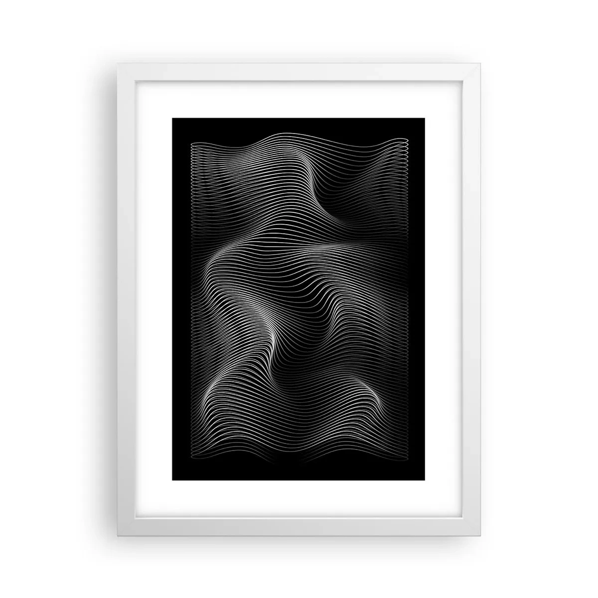 Poster in een witte lijst - Dans van licht in de ruimte - 30x40 cm