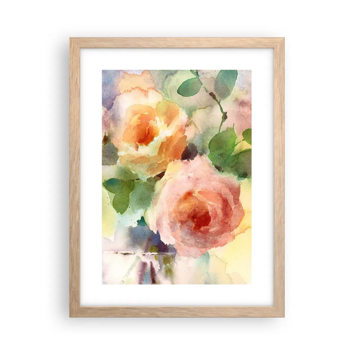 Een poster in een licht eiken lijst - Delicaat als aquarel - 30x40 cm