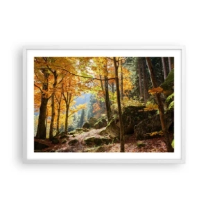 Poster in een witte lijst - Tijd om te ontspannen - 70x50 cm