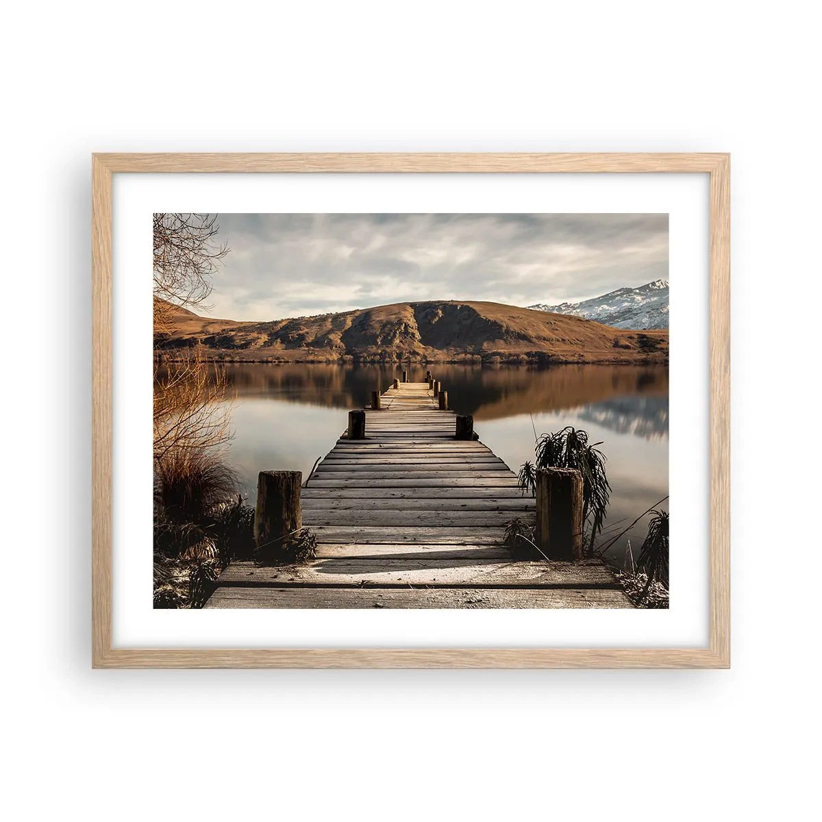 Een poster in een licht eiken lijst - Landschap in stilte - 50x40 cm