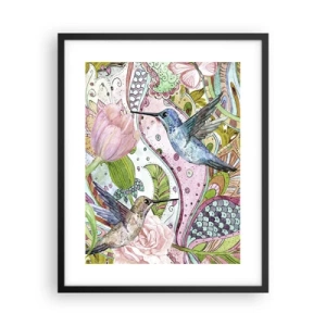 Poster in een zwarte lijst - Verstrikt in wijnstokken - 40x50 cm