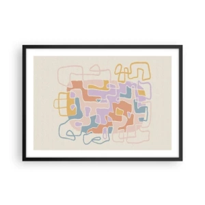 Poster in een zwarte lijst - Labyrint – een vreugdevol avontuur - 70x50 cm
