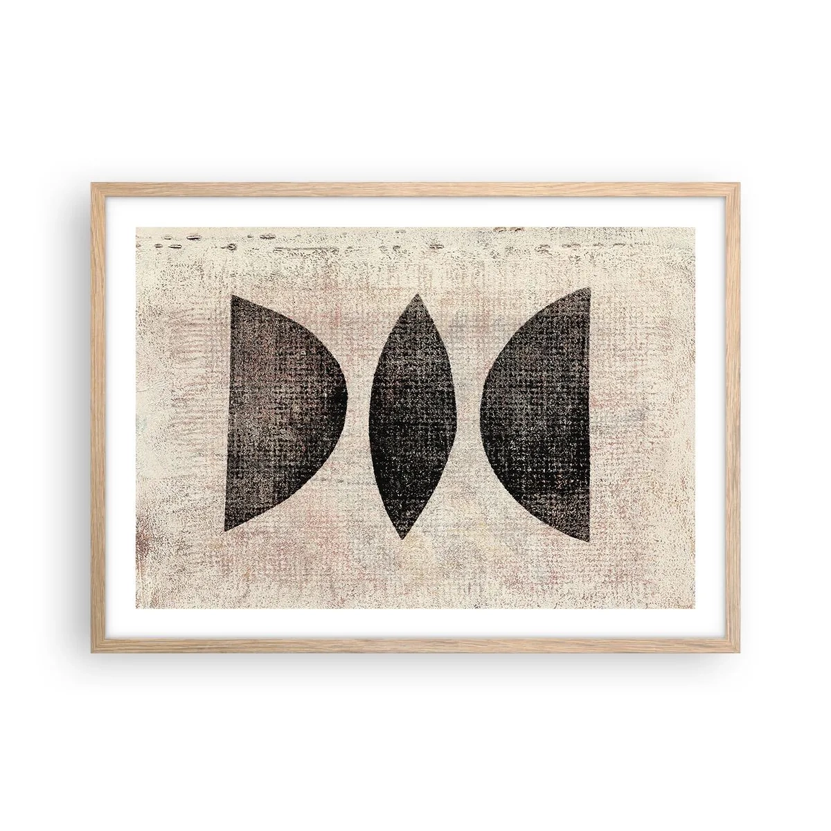 Een poster in een licht eiken lijst - etnische abstractie - 70x50 cm