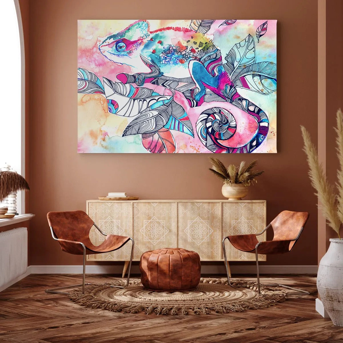 Schilderen op canvas - Zo kleurrijk als onze wereld - 100x70 cm