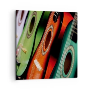 Schilderen op canvas - De gitaar heeft vele kleuren - 50x50 cm